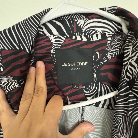 Chic Zebra Print Jumpsuit in Black and White Le superbe nwot size 2 - Picture 2 of 5